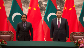 Maldivian President Abdulla Yameen and Chinese President Xi Jinping (Reuters/Fred Dufour)