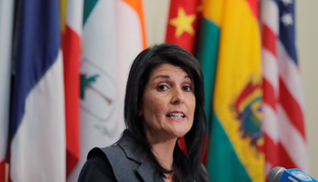 US Ambassador to the United Nations Nikki Haley speaks at UN headquarters in New York, US (Reuters/Lucas Jackson)