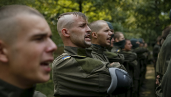 Volunteers for the interior ministry's Azov Battalion (Reuters/Gleb Garanich)