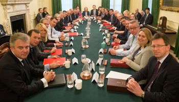 Britain's Prime Minister Theresa May leads her first cabinet meeting of the new year following a reshuffle at 10 Downing Street, London, January 9, 2018 (Reuters/Daniel Leal)