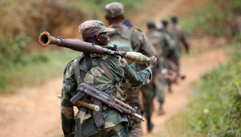 Congolese soldiers during the launch of anti-ADF operations in 2014 (Reuters/Kenny Katombe)