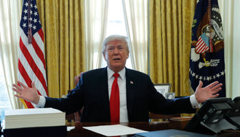 US President Donald Trump in the Oval Office of the White House in Washington, US (Reuters/Jonathan Ernst)