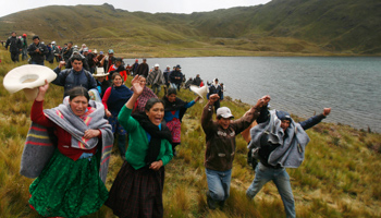 Protests against the Conga mining project (Reuters/Enrique Castro-Mendivil)