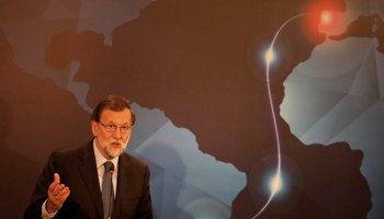 Spanish Prime Minister Mariano Rajoy at the launch of the EllaLink cable between Brazil and Spain (Reuters/Nacho Doce)