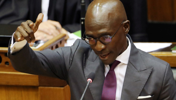 South Africa’s Minister of Finance Malusi Gigaba delivers the 2018 budget  (Reuters/Mike Hutchings)