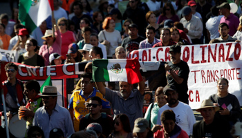 A protest against a fuel price hike in Monterrey, Mexico, January 2017 (Reuters/Daniel Becerril)