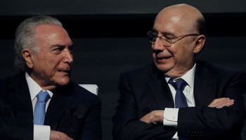 President Michel Temer, left, and Finance Minister Henrique Meirelles (Reuters/Ueslei Marcelino)