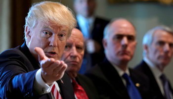 US President Donald Trump holds a meeting on trade with members of Congress at the White House in Washington, February 2018 (Reuters/Kevin Lamarque)