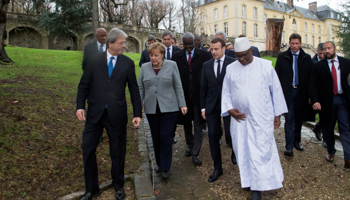 Mali’s President Ibrahim Boubacar Keita and European leaders during a meeting on the G5 West African counter-terrorism force, near Paris, France (Reuters/Michel Euler)