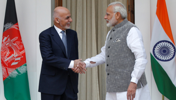 Afghanistan's President Ashraf Ghani with India's Prime Minister Narendra Modi at Hyderabad House in New Delhi, India (Reuters/Altaf Hussain)