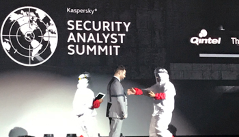 Sergey Novikov, Deputy Director, Global Research and Analysis Team at Kaspersky Lab at a Kaspersky Security Analyst Summit in Cancun, Mexico (Reuters/Jim Finkle)