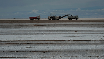 The Uyuni salt lake near the lithium pilot plant in Llipi, Bolivia (Reuters/David Mercado)