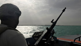 UAE navy on patrol outside Mocha port, Yemen, March 6, 2018 (Reuters/Aziz El Yaakoubi)