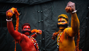 Artists from the southern state of Telangana (Reuters/Anindito Mukherjee)