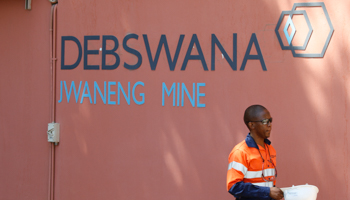 A worker arrives at the Jwaneng diamond mine (Reuters/Siphiwe Sibeko)