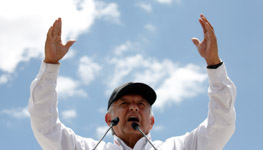 Leftist front-runner Andres Manuel Lopez Obrador of the National Regeneration Movement (MORENA) (Reuters/Carlos Jasso)