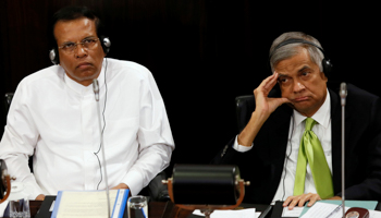 President Maithripala Sirisena and Prime Minister Ranil Wickremesinghe (Reuters/Dinuka Liyanawatte)