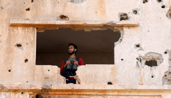 A fighter from the Free Syrian Army is seen in Yadouda area in Daraa, Syria, May 29, 2018 (Reuters/Alaa al Faqir)
