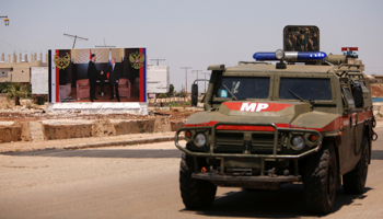 A Russian military police jeep in Rastan, Syria (Reuters/Omar Sanadiki)