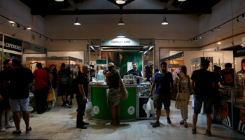 Balkannabis Expo 2018 trade fair for medicinal cannabis, Athens, June 2 (Reuters/Costas Baltas)