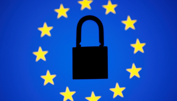 Illustration of padlock and EU flag (Reuters/Dado Ruvic)