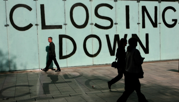 A closing down sign in a shop window in Cardiff, Wales (Reuters/Phil Noble)