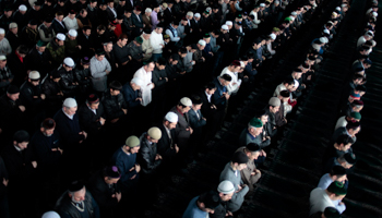 Friday prayers at the main mosque in Nazran, Ingushetia (Reuters/Diana Markosian)