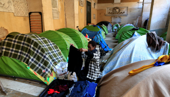 Families evicted from an unused building in Rome (Reuters/Tony Gentile)