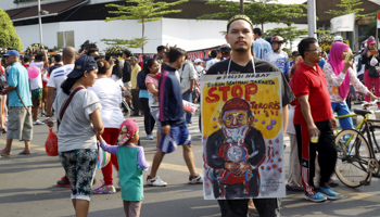 An anti-radicalisation protester at a rally in Jakarta (Reuters/Garry Lotulung)