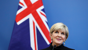 Australian foreign minister Julie Bishop, pictured at a press conference on February 22, 2018 (Reuters/Bernadett Szabo)