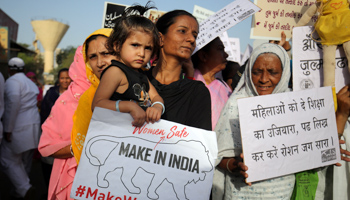 A protest over violence against women in India (Reuters/Amit Dave)