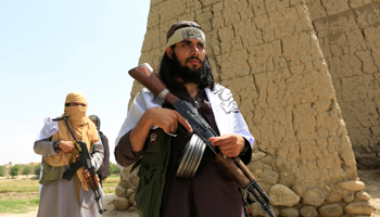 Taliban fighters in Nangarhar province observe a brief ceasefire to mark the end of Ramadan, June 2018 (Reuters/Parwiz)