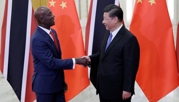 Trinidad and Tobago Prime Minister Keith Rowley meets Chinese President Xi Jinping in Beijing (Reuters/Jason Lee)