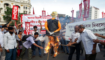 Activists protesting the draft update of the National Register of Citizens (Reuters/Rupak De Chowdhuri)