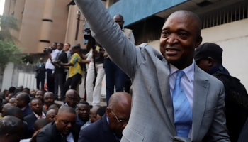 Emmanuel Ramazani Shadary arrives to file his candidacy for the presidential elections, Kinshasa, August 8, 2018 (Reuters/Kenny Katombe)