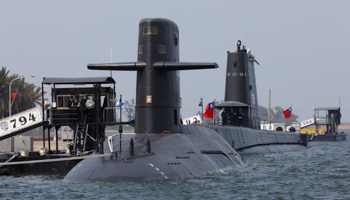 Submarines are seen at a navy base in Kaohsiung, Taiwan March 21, 2017 (Reuters/Tyrone Siu)