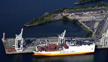 Export cars are loaded on a ship (Reuters/Fabian Bimmer)