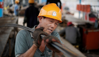 A labourer at a Beijing construction site (Reuters/Jason Lee)