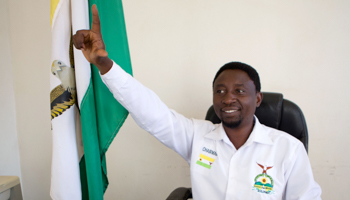 Frank Habineza's Democratic Green Party of Rwanda won its first seats in parliament (Reuters/Jean Bizimana)