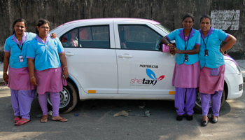 Drivers of ‘She Taxi’ service in the Indian city of Kochi (Reuters/Sivaram V.)