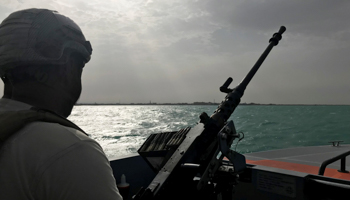 UAE navy soldier patrols at Al-Mokha port in Yemen, March 2018 (Reuters/Aziz El Yaakoubi)