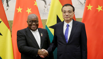 Ghana's President Nana Akufo-Addo meets China's Premier Li Keqiang in Beijing, September 2018 (Reuters/Jason Lee)