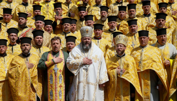 Orthodox clergymen from the Kyiv Patriarchate mark 1,030 years of Christianity in Ukraine (Reuters/Valentyn Ogirenko)
