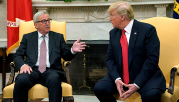 US President Donald Trump with European Commission President Jean-Claude Juncker (Reuters/Kevin Lamarque)