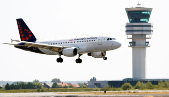 A Brussels Airlines plane lands at Zaventem International Airport in Belgium (Reuters/Francois Lenoir)