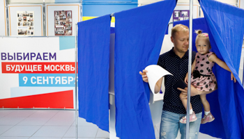 A Moscow polling station during mayoral elections, September 9 (Reuters/Sergei Karpukhin)
