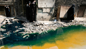 Wastewater pumped from a factory straight into the street of the Ain el Sirra district of Cairo June 14, 2007 (Reuters/Steve Crisp)