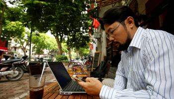 Vietnamese activist Anh Chi in Hanoi (Reuters/Kham)