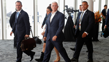 US Vice President Mike Pence during the APEC Summit in Port Moresby, Papua New Guinea November 18, 2018 (Reuters/David Gray)