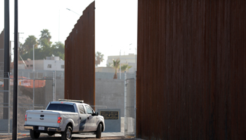 A Border Patrol vehicle at the US-Mexico border, El Centro Sector, Calexico, California (Reuters/Earnie Grafton)